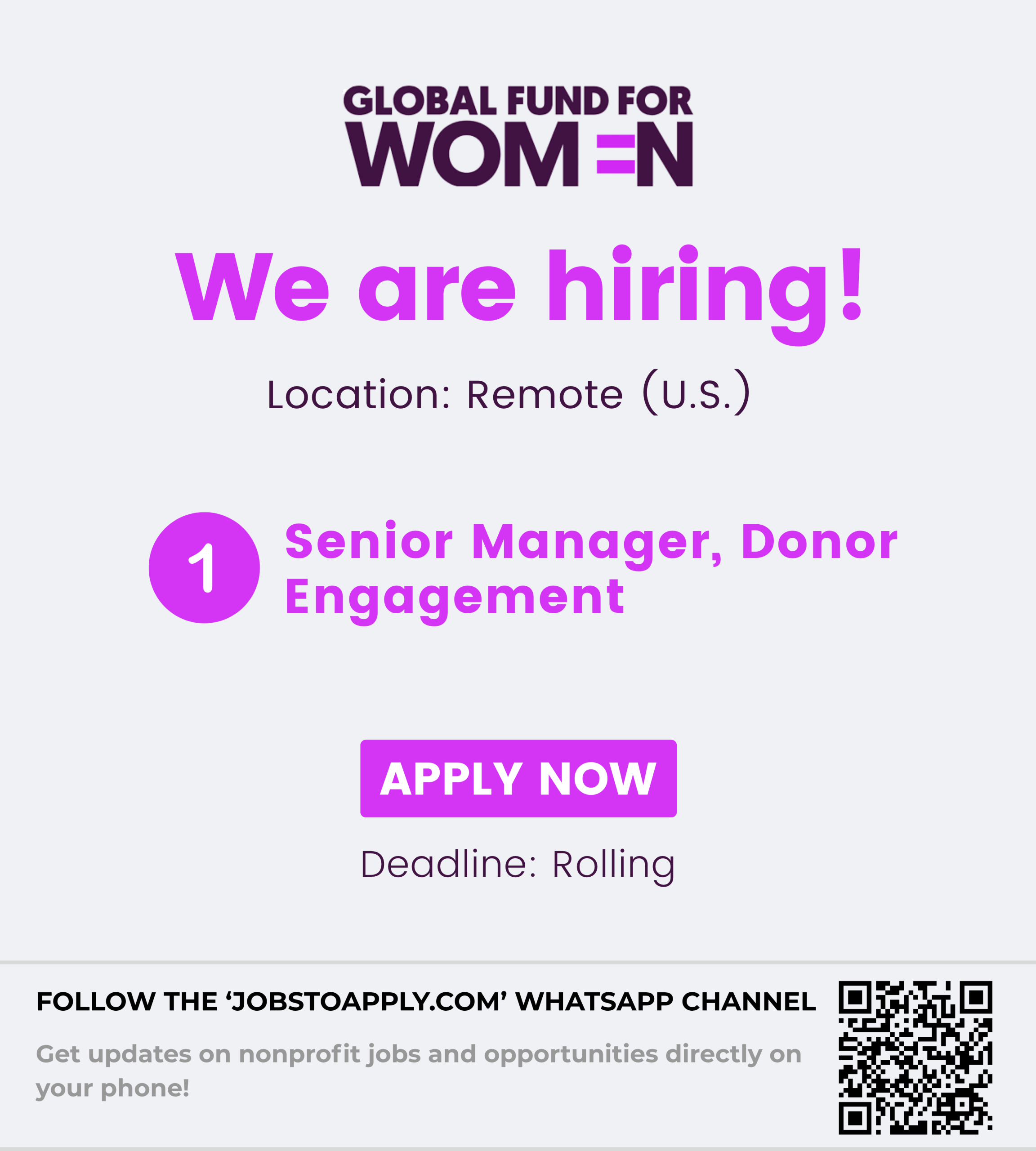 Senior Manager, Donor Engagement