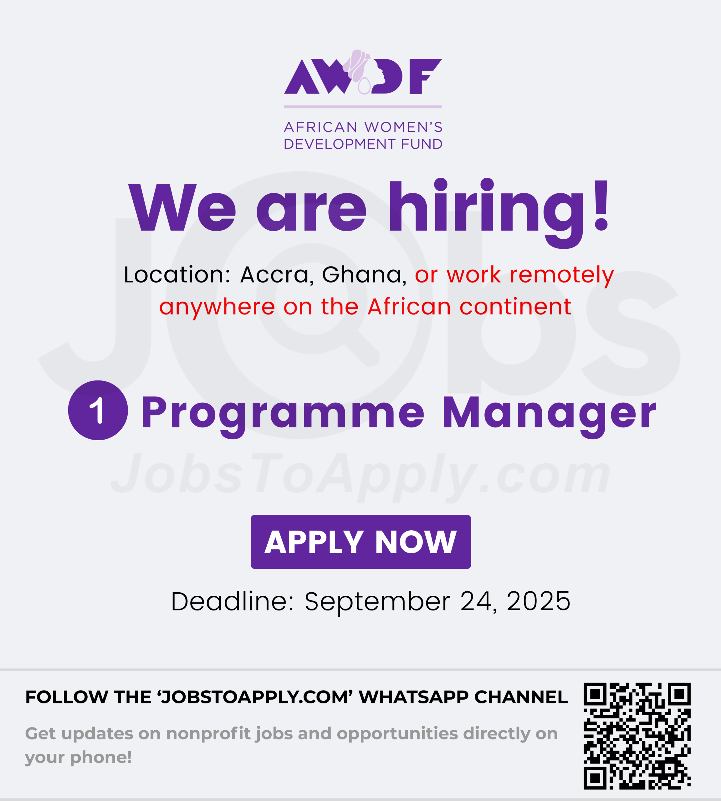 Programme Manager, Resourcing Movements