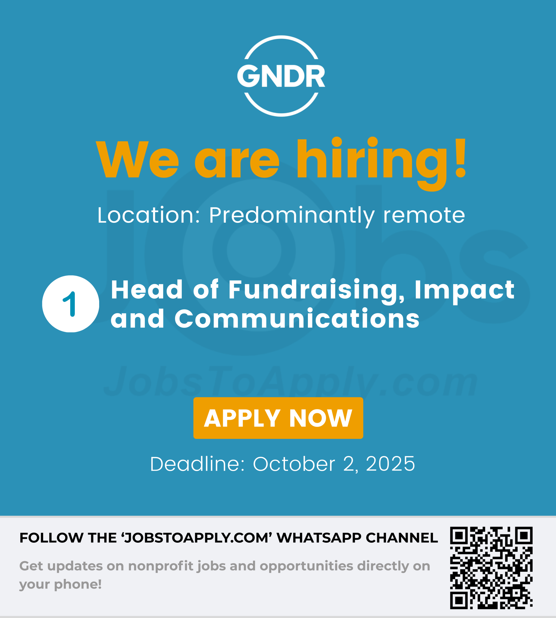 Head of Fundraising, Impact and Communications