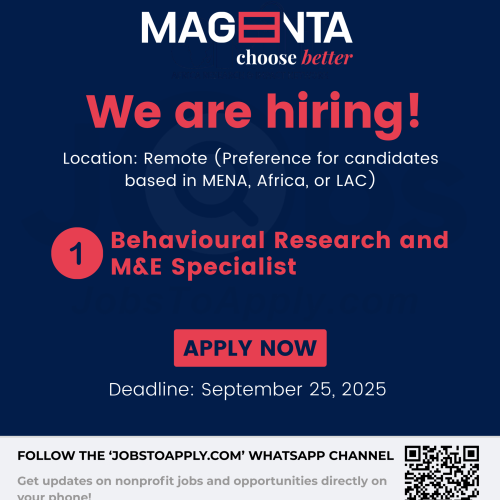 Behavioural Research and M&E Specialist