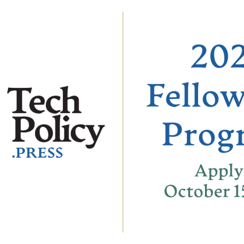 Call for Applications: 2026 Tech Policy Press Fellowship Program