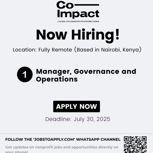 Manager, Governance and Operations