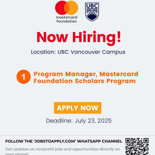 Program Manager, Mastercard Foundation Scholars Program