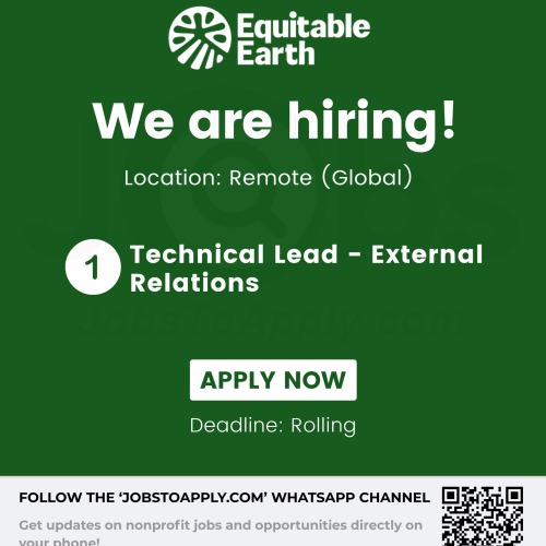 Technical Lead – External Relations